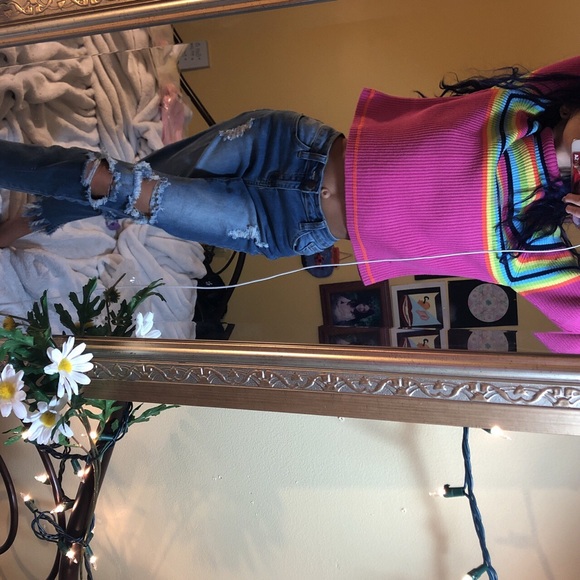 super unique rainbow 🌈 turtleneck sweater - Picture 2 of 4